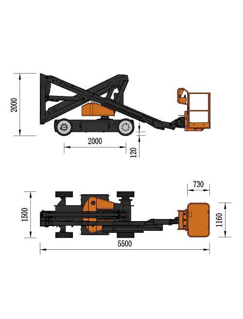 Коленчатый подъемник SKYBOOM GTZZ-12EJ